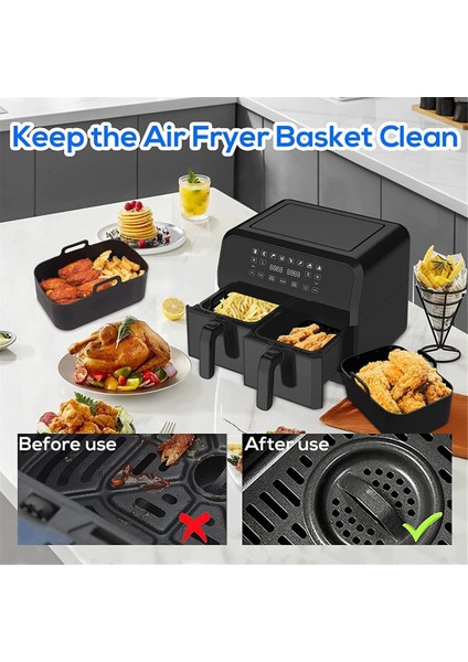 6 Adet Çift Sepetli Hava Fritözü Parçaları Çift Bölgeli Derin 7.6l-9.5l Izgara ve Fırınlama Için (Yurt Dışından) indirimleri