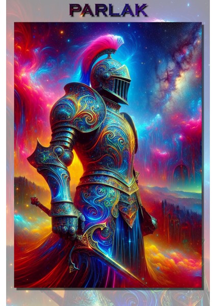 Sanatsal Şövalye, Knight Duvar Posteri - Duvar Kağıdı Yüksek Kalite Baskı