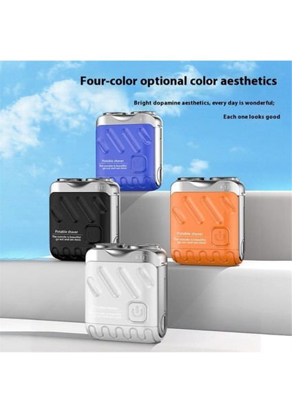 Sakal Tıraş Makinesi Şarj Edilebilir Elektrikli Tıraş Makinesi Çift Halka Manyetik Kesici, Mini Elektrikli Tıraş Makinesi Seyahat Tıraş Makinesi Turuncu (Yurt Dışından)