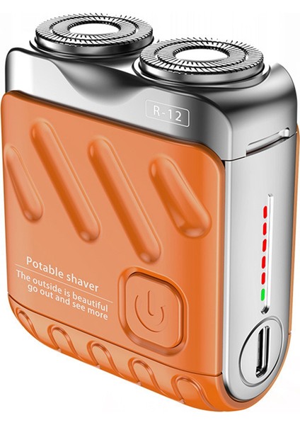 Sakal Tıraş Makinesi Şarj Edilebilir Elektrikli Tıraş Makinesi Çift Halka Manyetik Kesici, Mini Elektrikli Tıraş Makinesi Seyahat Tıraş Makinesi Turuncu (Yurt Dışından) indirimleri