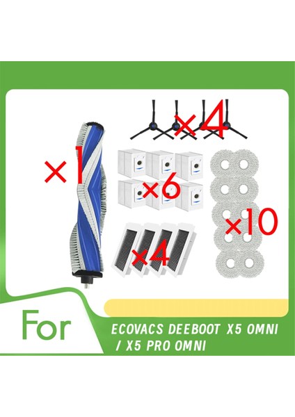 Ecovacs Deeboot X5 Omnı / X5 Pro Omnı Süpürme Robotu Temizleyici Parçalarının Değiştirilmesi Için 25 Adet Filtre ve Bez (Yurt Dışından)