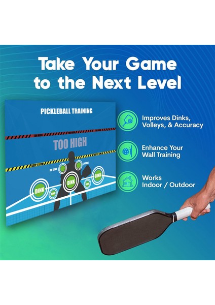 Pickleball Eğitim Uygulama Duvar Çıkartmaları Pickleball Dink Pad Uygulama Tahtası Poster Rebounder Eğitim Yardımı (Yurt Dışından)