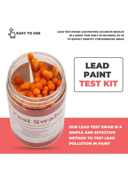 Kurşun Test Kiti Çubukları - Kurşun Boya Test Kiti, Evde Kullanım Için Kurşun Kontrol Çubuğu, 30 Saniyede Test Sonuçları (60 Adet) (Yurt Dışından) fırsatları