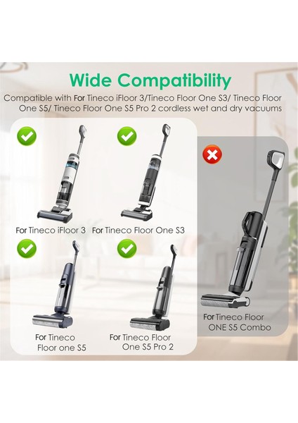 Tineco Ifloor 3, Floor One S3, Floor One S5, Floor One S5 Pro Kablosuz Islak Kuru Vakum Parçaları Için Hepa Filtre Değişimi (Yurt Dışından) modelleri