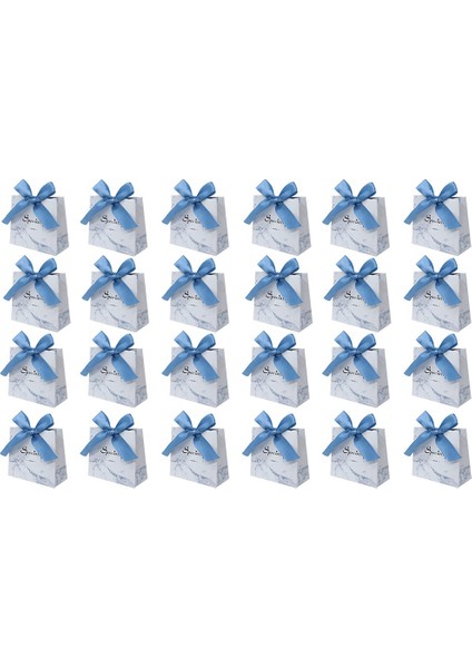 24 Paket Küçük Teşekkür Ederim Hediye Çantası Parti Favor Çanta Altın Yay Kurdeleli Kutular, Kağıt Hediye Çanta, B (Yurt Dışından)