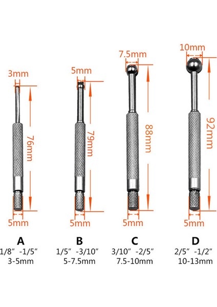 3-13MM 4 Parçalı Set Ayarlanabilir Iç Çap Ölçer Teleskopik Ölçer Ayarlanabilir Iç Delik Ölçer Manuel Ölçme Aracı (Yurt Dışından)
