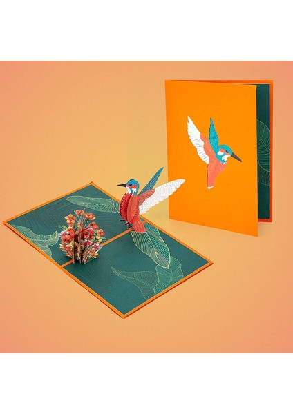 Kuş Pop-Up Kartı, Doğum Günü Anneler Günü Babalar Günü Yıldönümü 3D Tebrik Kartı Çocuklar Arkadaşlar Meslektaşlar Için (Yurt Dışından)
