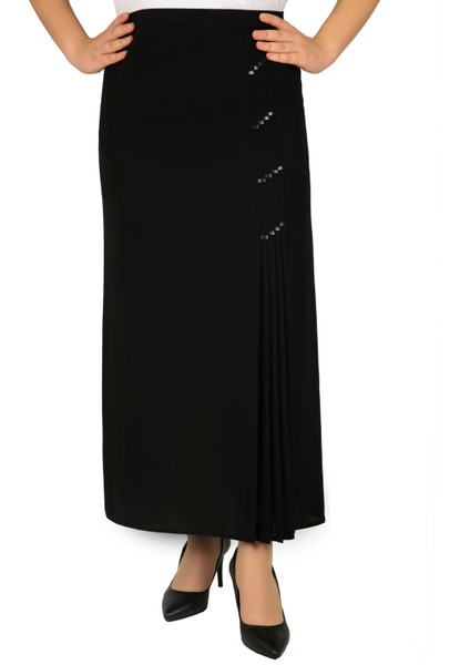 Vellichor Tesettür Etek %100 Pamuk Doğal Kumaşlı Cepli Uzun Etek 76 Cm Bel Ölçüsü