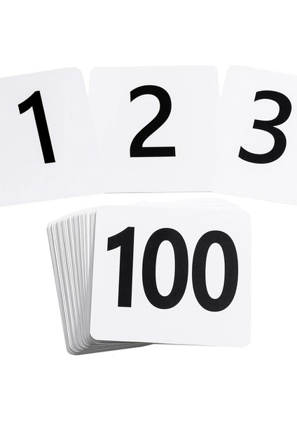 100 Adet Masa Numaraları 1-100, Plastik Masa Numaraları, Düğün Resepsiyonu Restoran Masası Için Çift Taraflı Masa Numarası Kartları (Yurt Dışından)