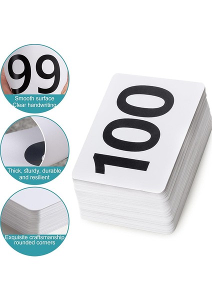 100 Adet Masa Numaraları 1-100, Plastik Masa Numaraları, Düğün Resepsiyonu Restoran Masası Için Çift Taraflı Masa Numarası Kartları (Yurt Dışından)