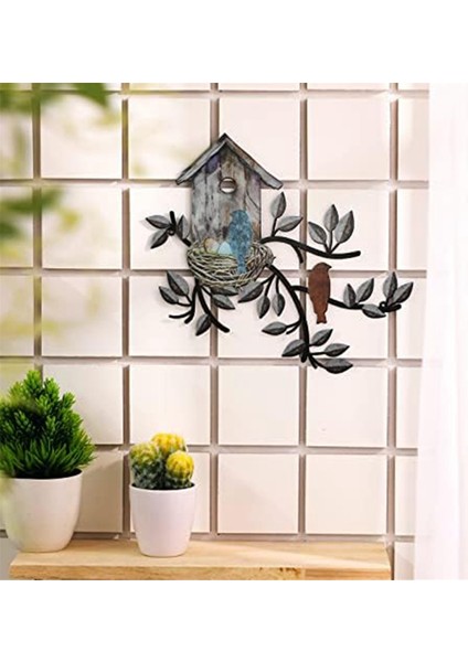 Kuş Duvar Dekoru Metal Kuş Dekoru Duvar Dış Mekan Kuş Duvar Sanatı Asılı Metal Ağaç Kuş Evi ile Oturma Odası Için (Yurt Dışından) modelleri