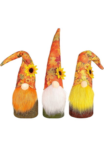 3 Adet Sonbahar Şükran Günü Gnomeplush Bebek Sonbahar El Yapımı Sonbahar Gnome Peluş Şükran Günü Dekor Çiftlik Evi Süsler (Yurt Dışından)