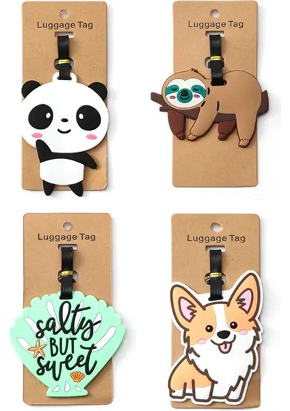 4 Adet Bagaj Etiketi Seyahat Bagaj Bavul Kimlik Adres Isim Etiketi Kartları (Yurt Dışından)