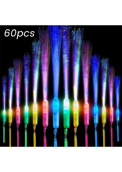 60 Adet Fiber Optik Değnek Kızdırma Değnekleri LED Işık Up Yanıp Sönen Çubuklar Çocuklar Için Doğum Günü Partisi Düğün Cadılar Bayramı Noel (Yurt Dışından) indirimleri