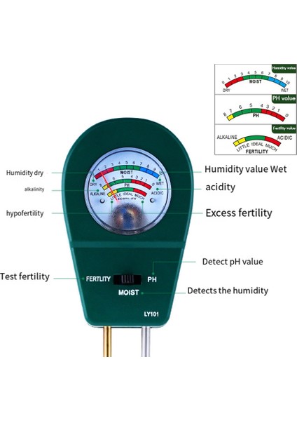 LY101 Toprak Ph Ölçer Dijital Tak ve Çalıştır 3'ü 1 Arada Toprak Test Cihazı Bitki Nem Verimliliği Ph Dedektörü Bahçe (Yurt Dışından) indirimleri