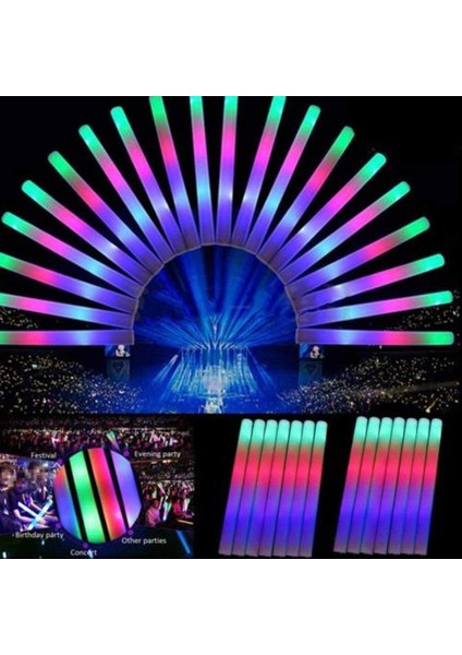 22 Adet LED Işık-Up Köpük Çubukları Yanıp Sönen Parlayan LED Köpük Çubukları Partiler Düğün Övgüler Konser Cadılar Bayramı Noel (Yurt Dışından) modelleri