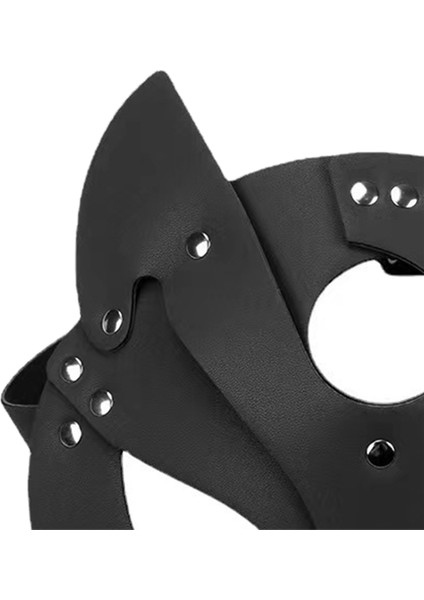 Kadın Kediler Maske Yarım Yüz Kediler Maske Deri Kediler Kulaklar Maske Cosplay Kostüm Aksesuarı, Siyah (Yurt Dışından) fırsatları