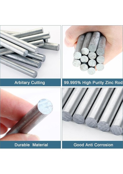 12 Adet Çinko Çubuk Çinko Metal Anot Iyi Iletkenlik Pürüzsüz Yüzey Okul Bilimsel Deney Araştırması Için (Yurt Dışından) fiyatları