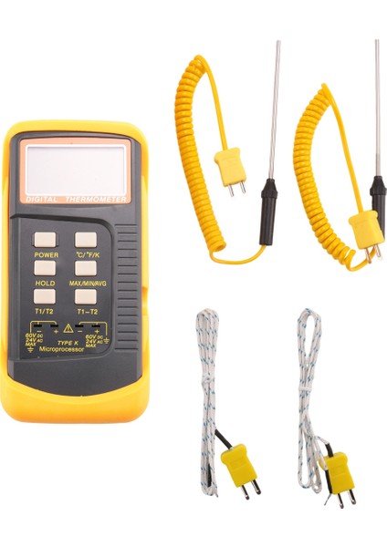 Dijital K-Tipi Termokupl Termometre (-50-1300°C) Çift Kanallı 4 Problu Elde Taşınabilir Yüksek Sıcaklık (Yurt Dışından) modelleri
