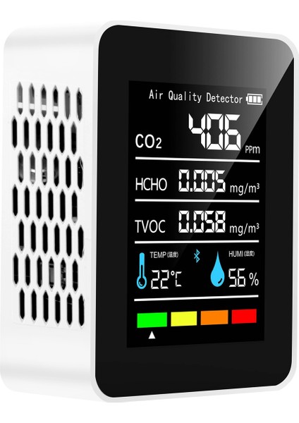 5 In1 Co2 Metre Dijital Sıcaklık Nem Test Cihazı Karbon Dioksit Dedektörü Hava Kalitesi Monitörü Tvoc Hcho Analizörü-B (Yurt Dışından) modelleri