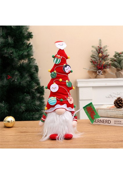 Noel Cüceleri Peluş Yüzsüz Bebek Noel Süslemeleri Isveç Cüceleri Iskandinav Ev Süsleri Kırmızı (Yurt Dışından)