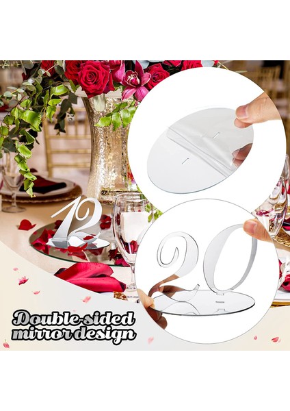 Masa Numaraları Düğün Masa Numaraları Düğün Için Akrilik Masa Numaraları Masa Numaraları Düğün Için Standlar (Gümüş) (Yurt Dışından)
