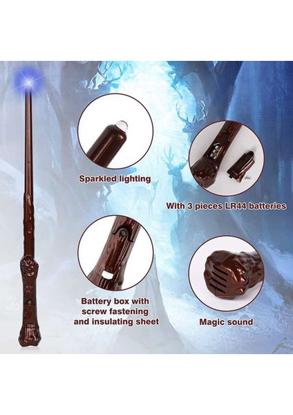 10 Adet Light Up Sihirbazı Değneklerini Ses Oyuncak Değnek Cadı Değnek Çocuklar Için Hediyeler Cosplay Parti Kostüm (Kahverengi) (Yurt Dışından) fiyatları