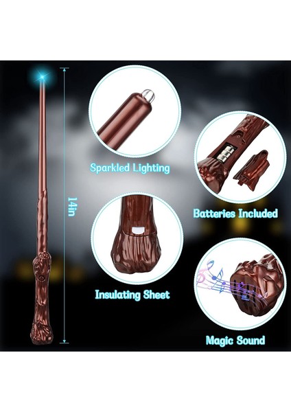 10 Adet Light Up Sihirbazı Değneklerini Ses Oyuncak Değnek Cadı Değnek Çocuklar Için Hediyeler Cosplay Parti Kostüm (Kahverengi) (Yurt Dışından) fırsatları