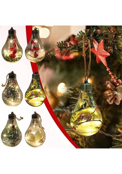 Noel Süslemeleri, LED Dekorasyon Şeffaf Noel Topu Festivali Kolye Hediye Içi Boş Top Noel Süslemeleri (Yurt Dışından) fiyatları