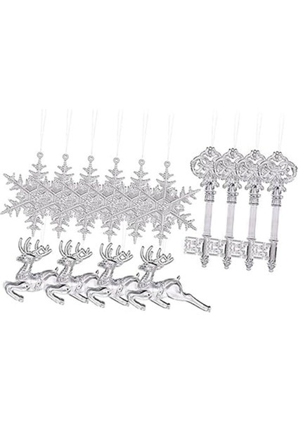 Asılı Ren Geyiği Ağacı Cam Kar Tanesi Süs Asılı Akrilik Noel Süsler Kristal Dekor Kristal Kolye (Yurt Dışından) modelleri