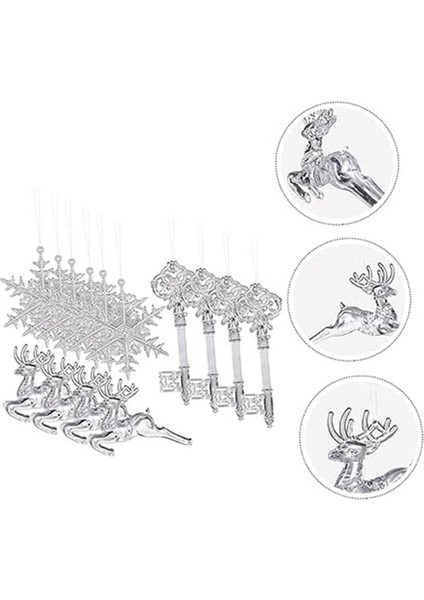 Asılı Ren Geyiği Ağacı Cam Kar Tanesi Süs Asılı Akrilik Noel Süsler Kristal Dekor Kristal Kolye (Yurt Dışından) fırsatları