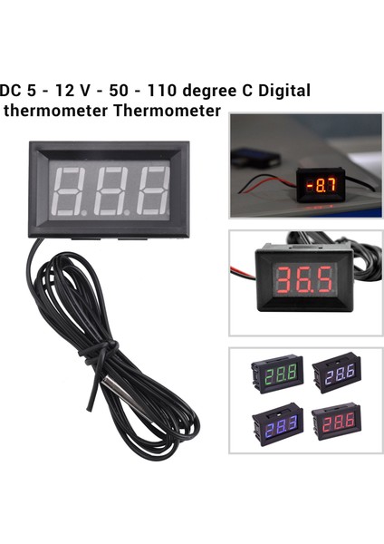 Dc 5 - 12 V - 50 - 110 Derece C Dijital Termometre Termometre Buzdolabı Problu Sıcaklık Dedektörü [paralel Içe Aktarılan Öğe] Mavi (Yurt Dışından) modelleri