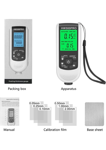 Dijital Arka Işık LCD Film Kalınlığı Ölçer Araba Boyası Kalınlık Test Cihazı Kaplama Kalınlık Ölçer Ölçme Aracı Beyaz (Yurt Dışından) modelleri