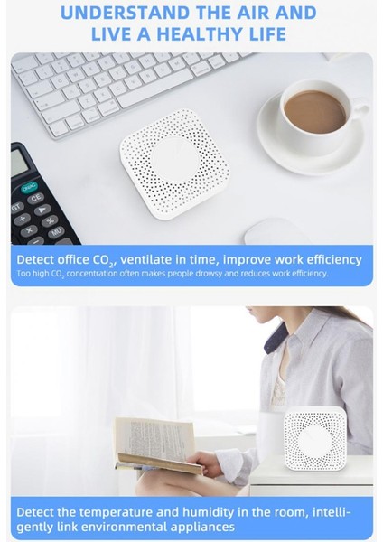Tuya Wifi Akıllı Hava Kalitesi Monitörü Co2 Sensörü Sıcaklık Nem Ölçer Voc Hcho Pm2.5 Gaz Dedektörü Otomasyon Alarmı (Yurt Dışından) fırsatları