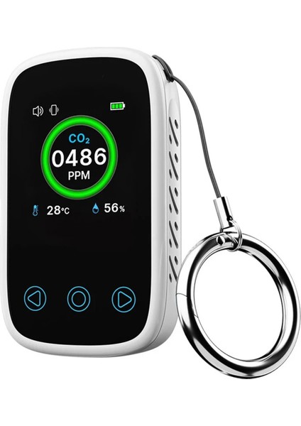 3'ü 1 Arada Hava Kalitesi Ölçer Co2 Sıcaklık Nem Test Cihazı LCD Ekran Ndır Sensörü Sesli Alarmlı Karbondioksit Dedektörü (Yurt Dışından)