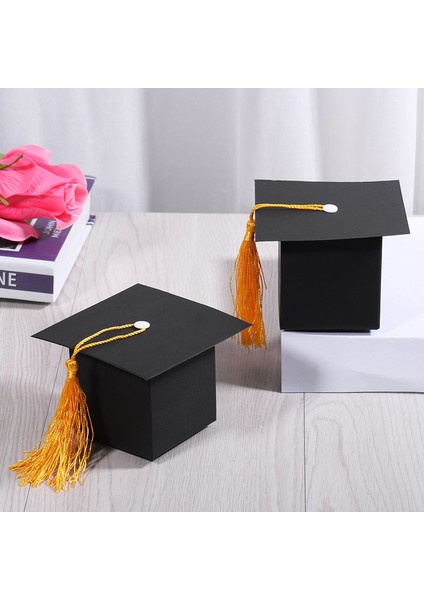 25 Adet Kendi Başına Yap Kağıdı Mezuniyet Kap Şekilli Hediye Kutusu Şeker Çikolata Kutusu Mezuniyet Partisi Favor Kap Bekarlığa Veda Şapka Düğün Şeker Kutusu Hediye Siyah (Yurt Dışından) fırsatları