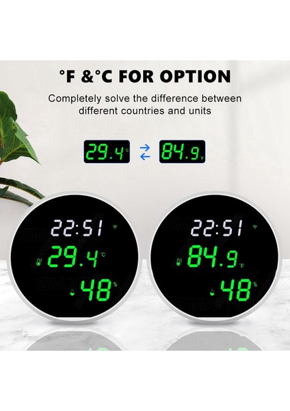 Wifi Oda Termometresi Iç Mekan Higrometresi: LED Arkadan Aydınlatmalı Ekranlı Akıllı Sıcaklık Nem Monitörü (Yurt Dışından) fiyatları