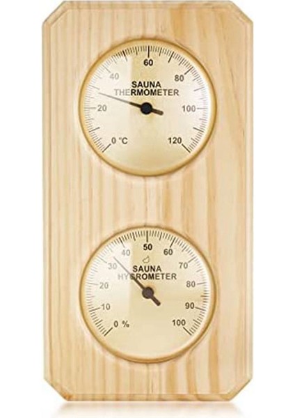 Ev Aile Otel Sauna Odası Için Ahşap Sauna Termometresi ve Higrometre 2'si 1 Arada Nem Sıcaklık Ölçümü (Yurt Dışından)
