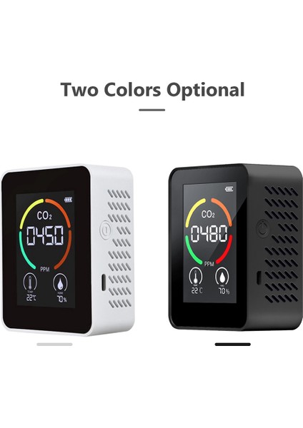 Hava Monitörü Co2 Karbon Dioksit Dedektörü Hava Kalitesi Sıcaklık Nem Monitörü Co2 Için Hızlı Ölçüm Ölçer, Siyah (Yurt Dışından) fiyatları