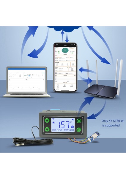 ST30W Wıfı Termostat Sıcaklık Kontrol Cihazı Dijital Ekran Termostat Yüksek Düşük Sıcaklık Alarmı (Yurt Dışından)