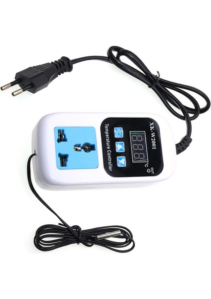 XK-W2001 Dijital Sıcaklık Kontrol Cihazı Soketi Ac 110-220V Termostat Regülatör Soketi Ntc Sensörlü Ab Fişi (Yurt Dışından)