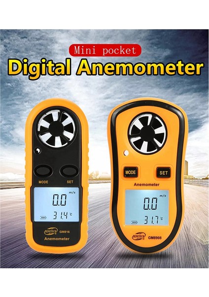 Benetech Dijital Anemometre Anemometre GM816 Rüzgar Hızı Ölçüm Cihazı Rüzgar Gücü Seviyesi Anemometresi (Yurt Dışından) fiyatları
