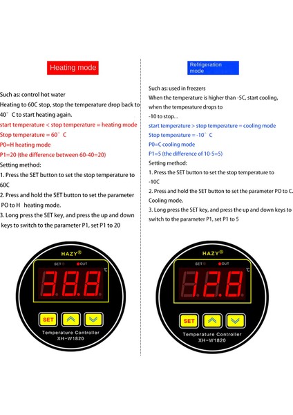XH-W1820 Yuvarlak Panel Kurulum Dijital Sıcaklık Kontrol Cihazı Yüksek Güçlü Isıtma/soğutma 110-220V (Yurt Dışından) modelleri