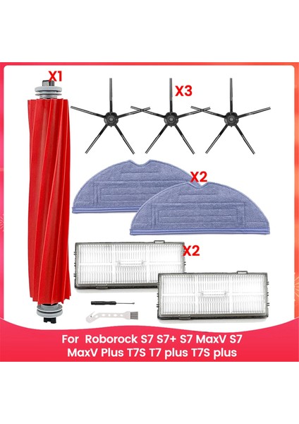 Roborock S7,s7+,s7 Maxv,s7 Maxv PLUS,T7S,T7 PLUS,T7S Plus Robot Süpürge Fırça Filtreleri Için Yedek Parçalar (Yurt Dışından)
