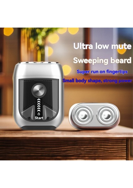 Elektrikli Tıraş Makinesi Şarj Edilebilir Alüminyum Alaşımlı Manyetik Çift Kafalı Tıraş Makinesi Ipx7 Su Geçirmez Taşınabilir Erkek Sakal Düzeltici B (Yurt Dışından)