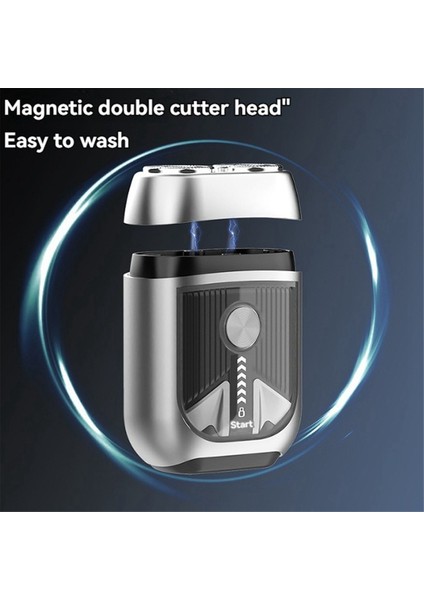 Elektrikli Tıraş Makinesi Şarj Edilebilir Alüminyum Alaşımlı Manyetik Çift Kafalı Tıraş Makinesi Ipx7 Su Geçirmez Taşınabilir Erkek Sakal Düzeltici B (Yurt Dışından) fiyatları