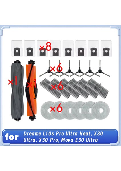 Dreame L10S Pro Ultra HEAT/X30 ULTRA/X30 Pro/mova E30 Ultra Robot Süpürge Süpürge Aksesuarları Için 28 Adet (Yurt Dışından)