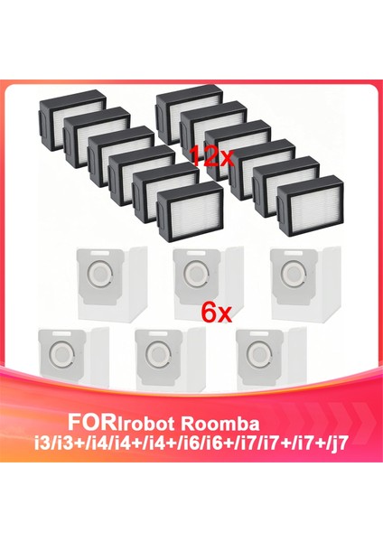 Vakum Filtresi ve Vakum Süpürgesi Torbası Yedek Parça Kiti Irobot Roomba I3/ı3+/ı4/ı4+/ı6/ı6+/ı7/ı7+/j7 ile Uyumlu (Yurt Dışından)