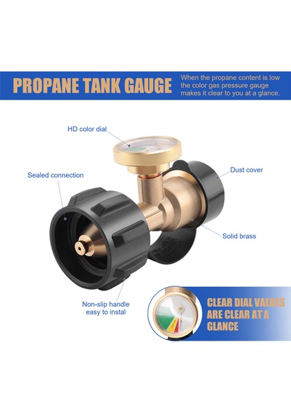 2 Adet Rv Propan Tankı Göstergesi Seviye Göstergesi Gaz Basınç Ölçer Tip 1 Bağlantılı, Yükseltilmiş Propan Kaçak Dedektörü (Yurt Dışından) fırsatları