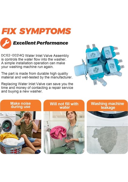 DC62-00214Q Samsung Çamaşır Makinesi Parçası Su Giriş Solenoid Valf Montajı Için Çamaşır Makinesi Su Giriş Vanası Değişimi (Yurt Dışından) fırsatları